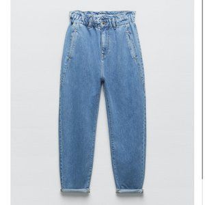 NWT ZARA BAGGY PAPERBAG JEANS